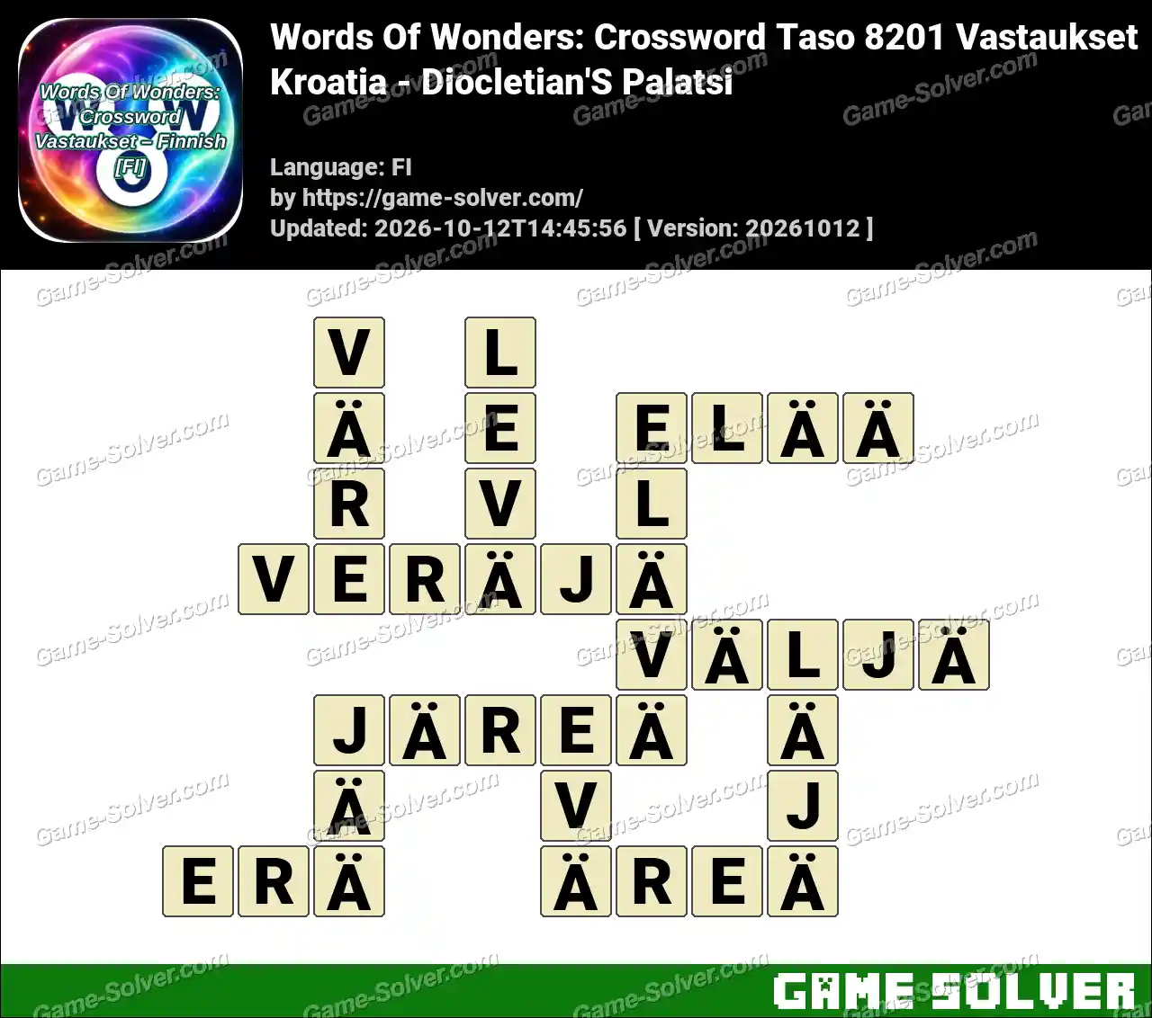 Words Of Wonders: Crossword Taso 8201 Vastaukset – Kroatia – Diocletian’S Palatsi